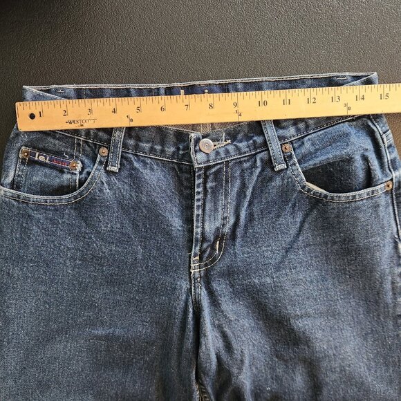 VTG Y2K LEI Flare Jeans Boot Cut Button Fly Bell Bottoms Juniors 9 30x30 EUC - Picture 11 of 12